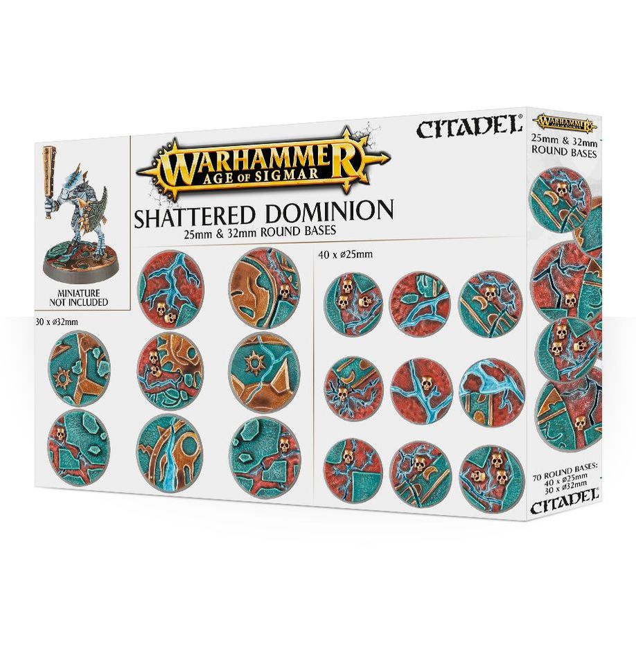 66-96 Age of Sigmar: Shattered Dominion Round Bases - 25 & 32mm