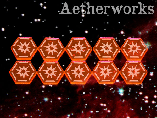 Aetherworks X-Wing Critical Hit Tokens (10) - Florescent Red