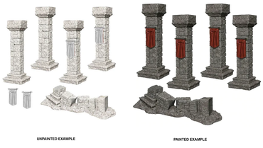 WizKids Deep Cuts Unpainted Miniatures Pillars and Banners