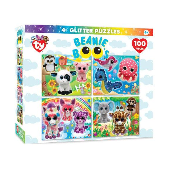 [Damaged] Masterpieces Puzzle Beanie Boo Glitter 4 Pack Puzzle 100 pieces