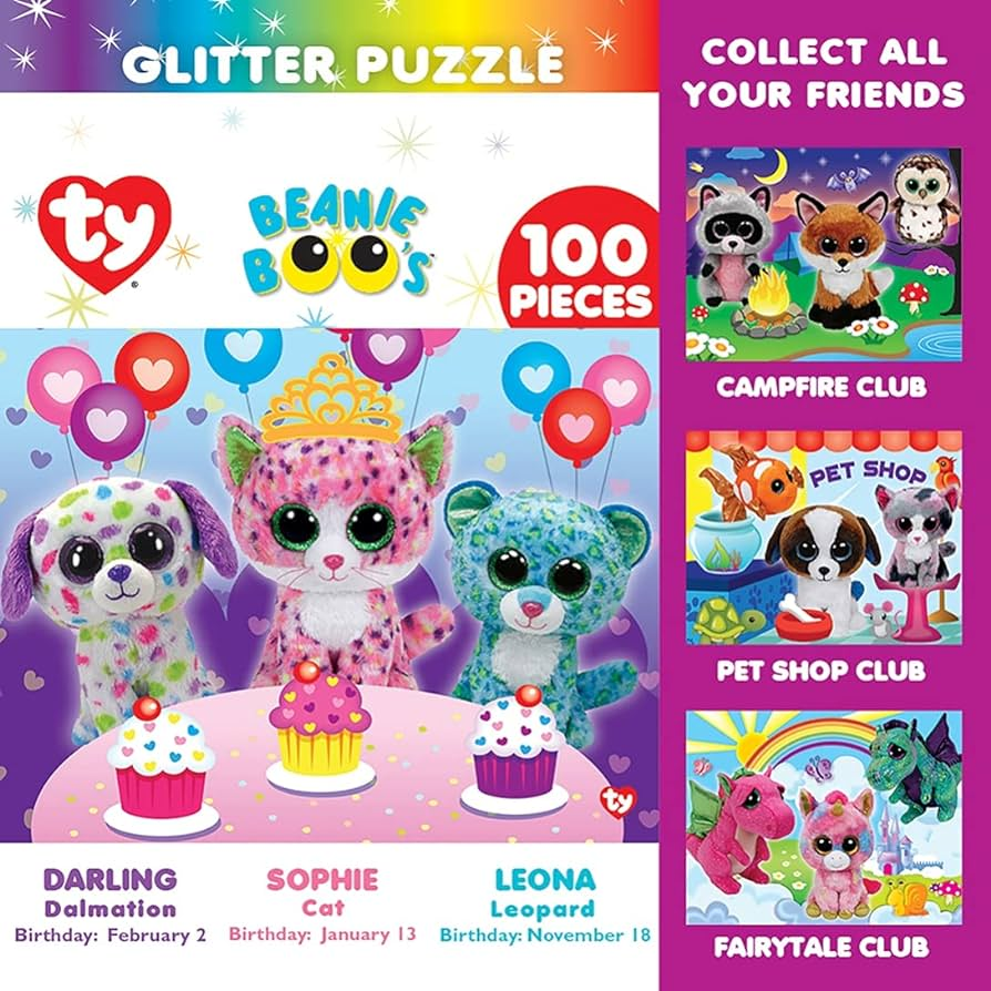 [Damaged] Masterpieces Puzzle Beanie Boo Sprinkles Club Glitter Puzzle 100 pieces