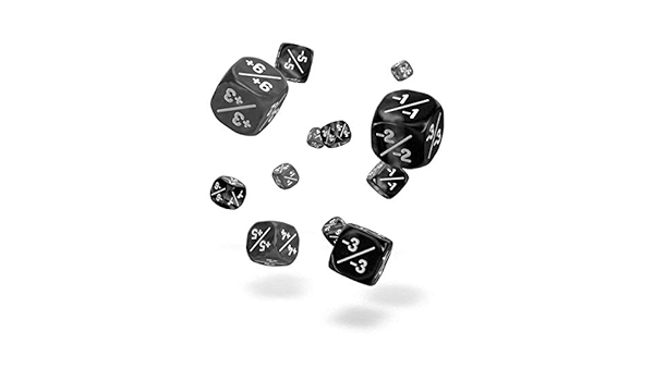 OakieDoakie Dice 12mm +/- Marble/Gemidice Black