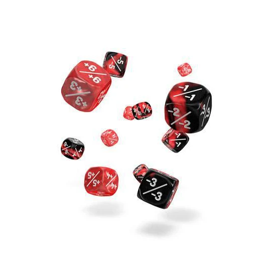 OakieDoakie Dice 12mm +/- Red & Marble