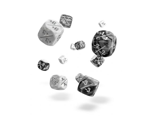 OakieDoakie Dice 12mm +/- White & Grey