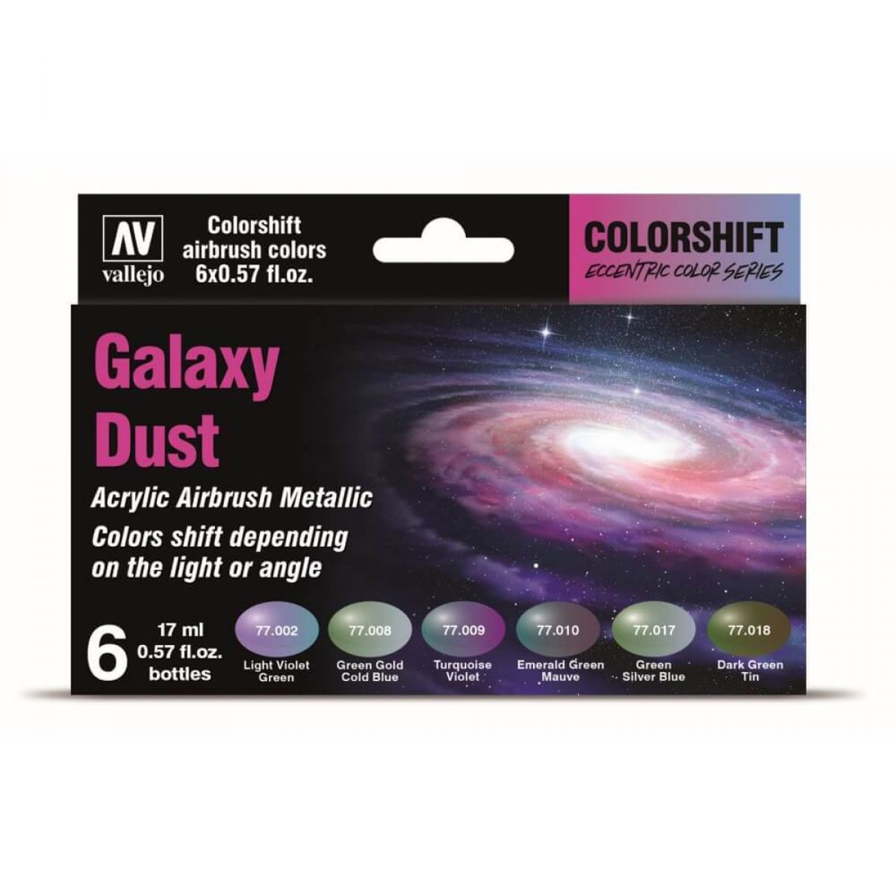 Vallejo Eccentric: Acrylic Airbrush Paint - The Shifters Galaxy Dust 6pk