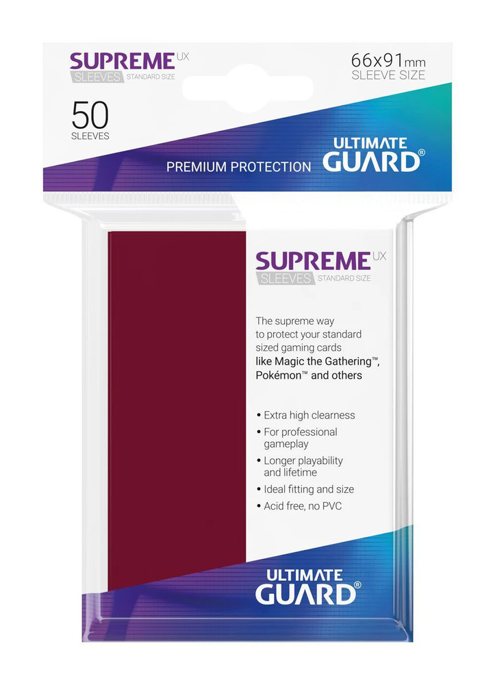 Ultimate Guard Supreme UX Sleeves Standard Size Burgundy (50)