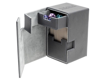Ultimate Guard Flip n Tray Deck Case 100+ Standard Size Xenoskin Grey Deck Box
