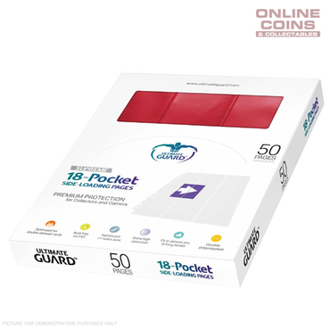 Ultimate Guard 18-Pocket Pages Side-Loading Red (50)