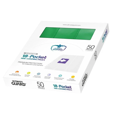 Ultimate Guard 18-Pocket Pages Side-Loading Green (50)