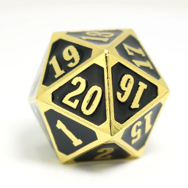 Die Hard Dice Metal MTG Roll Down Counter - Shiny Gold/Black (Single)