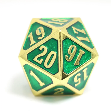 Die Hard Dice Metal MTG Roll Down Counter - Shiny Gold Emerald (Single)