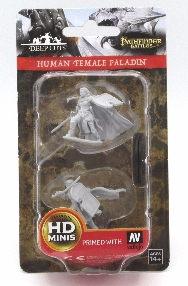 Pathfinder Deep Cuts Unpainted Miniatures Human Female Paladin