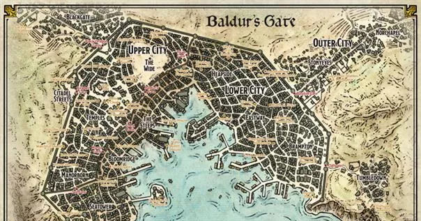 D&D Descent Into Avernus Baldur's Gate Map