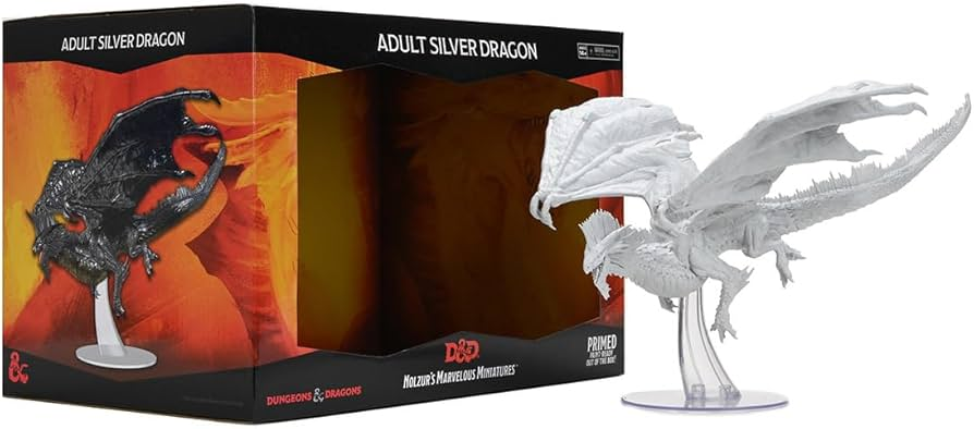 D&D Nolzurs Marvelous Adult Unpainted Silver Dragon