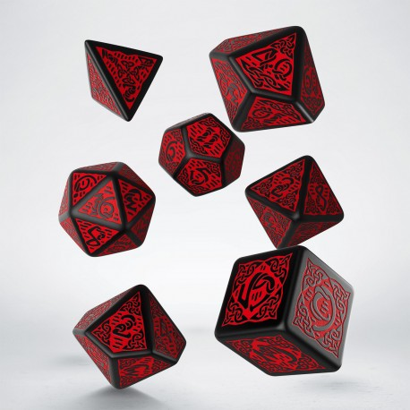 Celtic Black & Red Dice