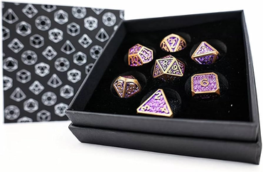 LPG Dice Set - Metal RPG Draco Bright Purple Brass