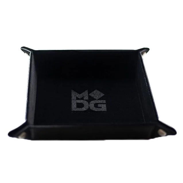 MDG Velvet Folding Dice Tray - Black 10" x 10"