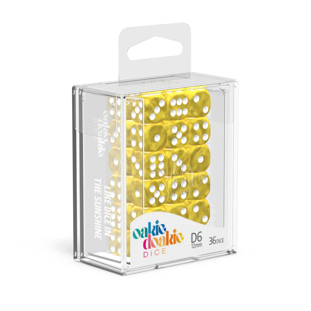 Oakie Doakie 12mm D6x36 - Yellow Marble