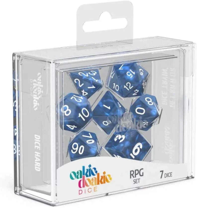 Oakie Doakie Dice RPG Set Marble - Blue