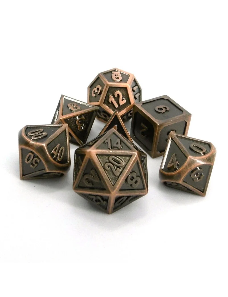 Oakie Doakie Dice RPG Set Metal Dice - Steampunk