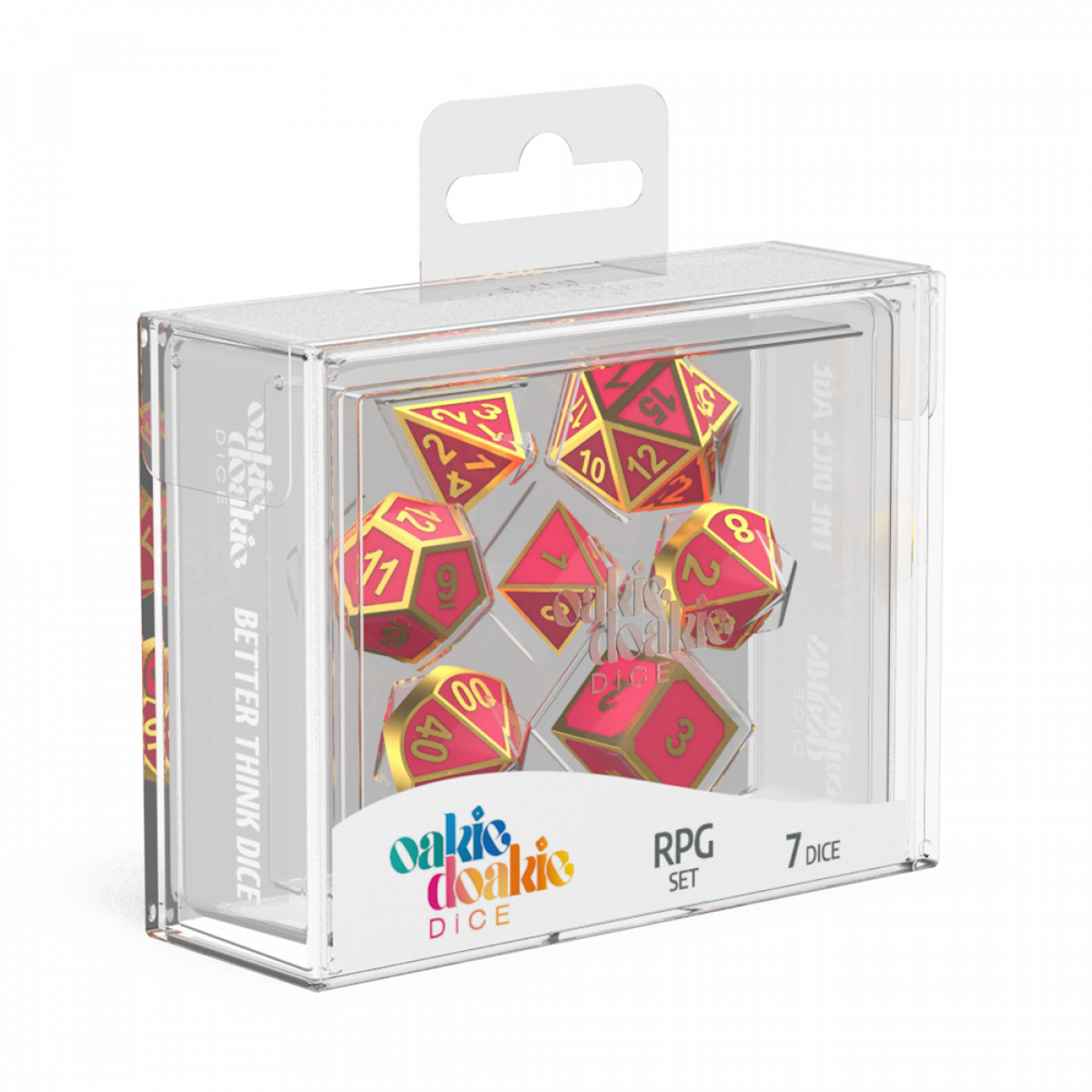 Oakie Doakie Dice RPG Set Metal Glow in the Dark - Golden Princess