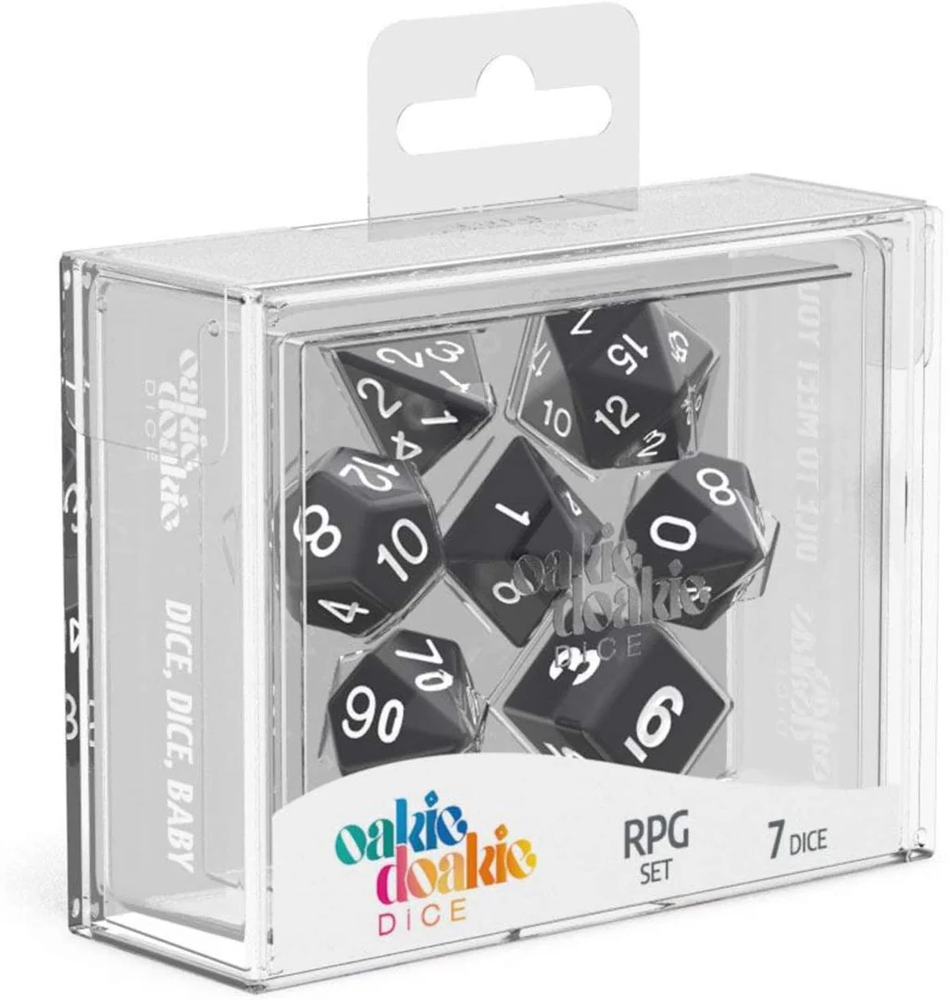 Oakie Doakie Dice RPG Set Solid - Black (7)