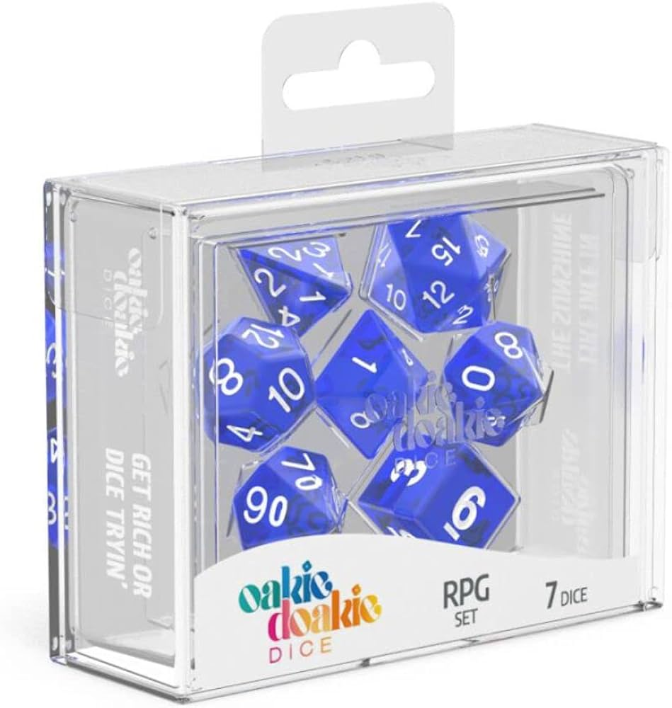 Oakie Doakie RPG Dice - Blue Translucent