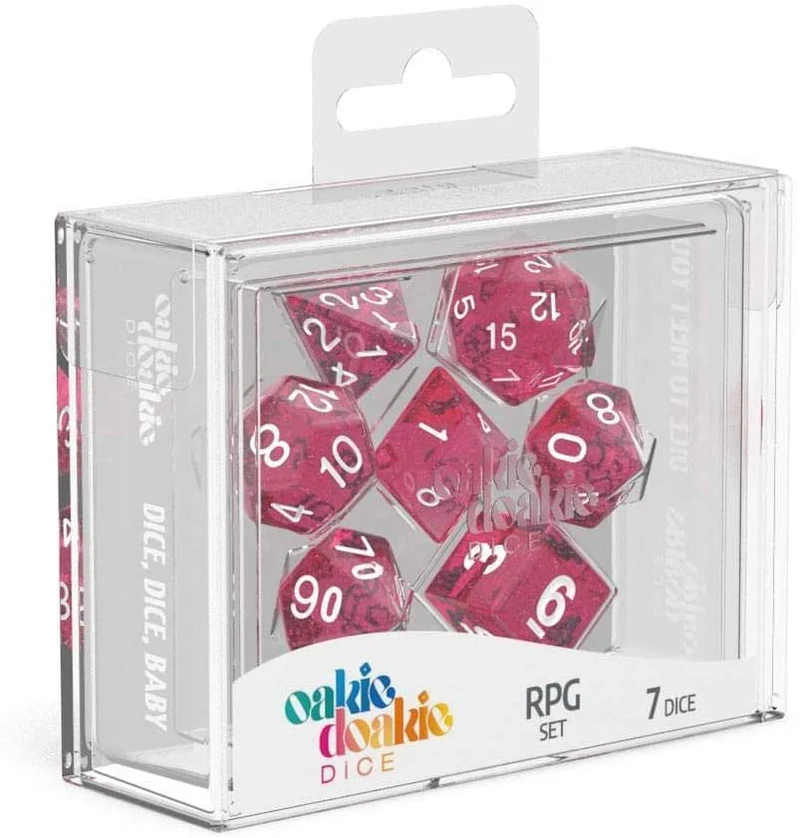 Oakie Doakie RPG Dice - Pink Speckle