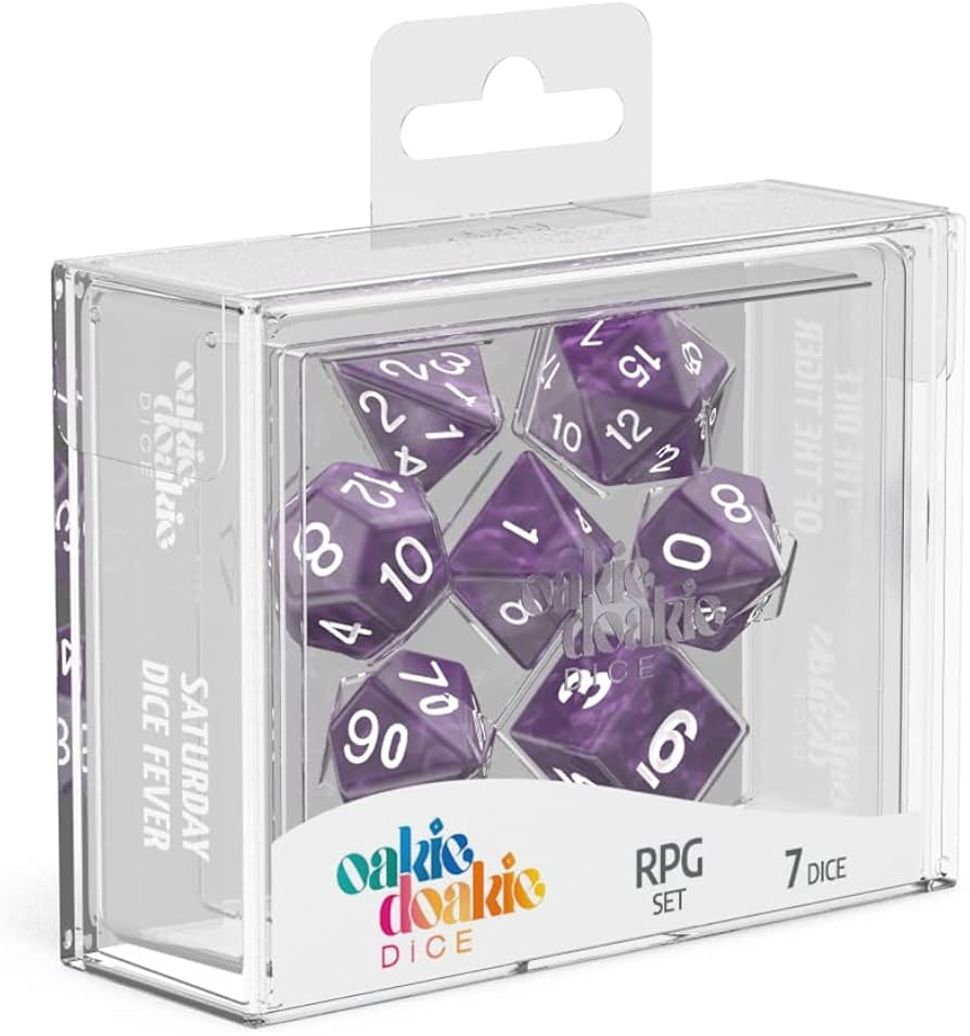 Oakie Doakie RPG Dice - Purple Marble