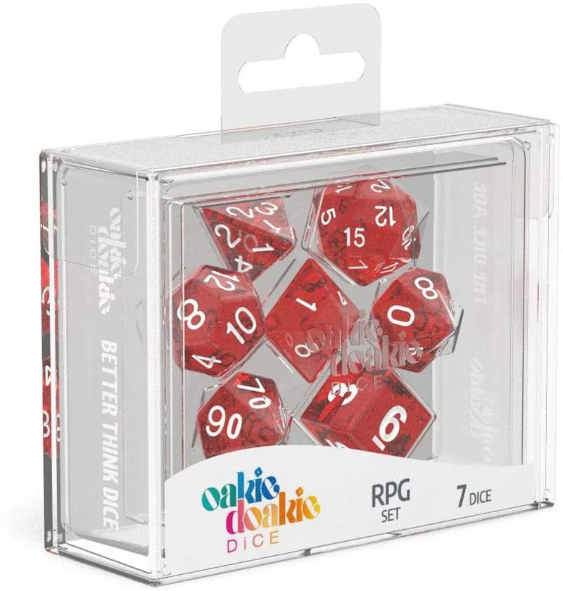 Oakie Doakie RPG Dice - Red Speckle