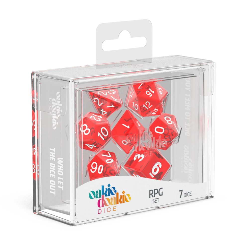 Oakie Doakie RPG Dice - Red Translucent