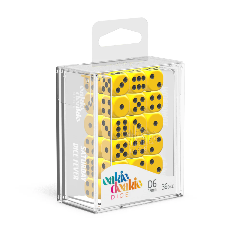 Oakie Doakie RPG Dice D6 12mm Solid - Yellow