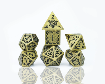 Sirius Dice - Illusory Metal - Gold Dice Set 7