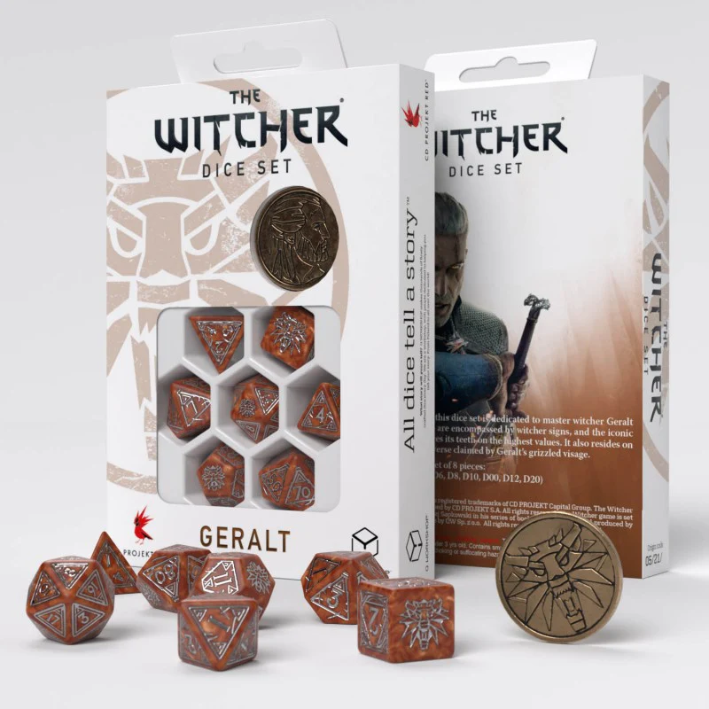The Witcher Dice Set Geralt - The Monster Slayer Dice Set 7 with Coin