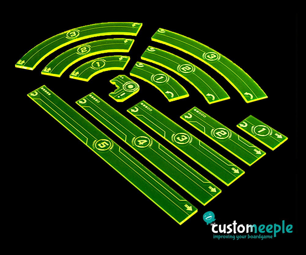 Aetherworks X-Wing Movement Templates - Fluorescent Green