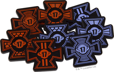 Aetherworks X-Wing Target Lock Tokens (A-E) - Red and Blue