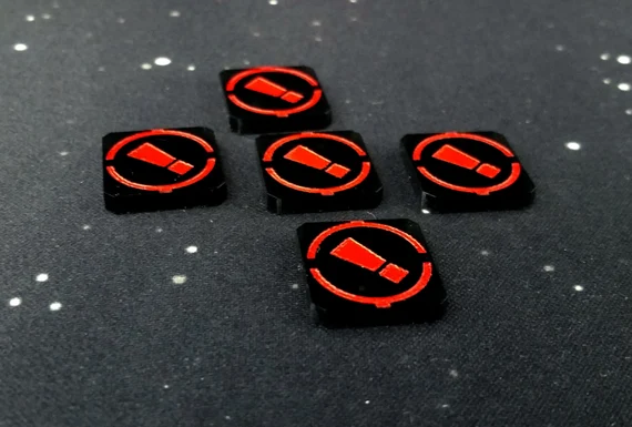 Aetherworks X-Wing Stress Tokens (10) - Florescent Red