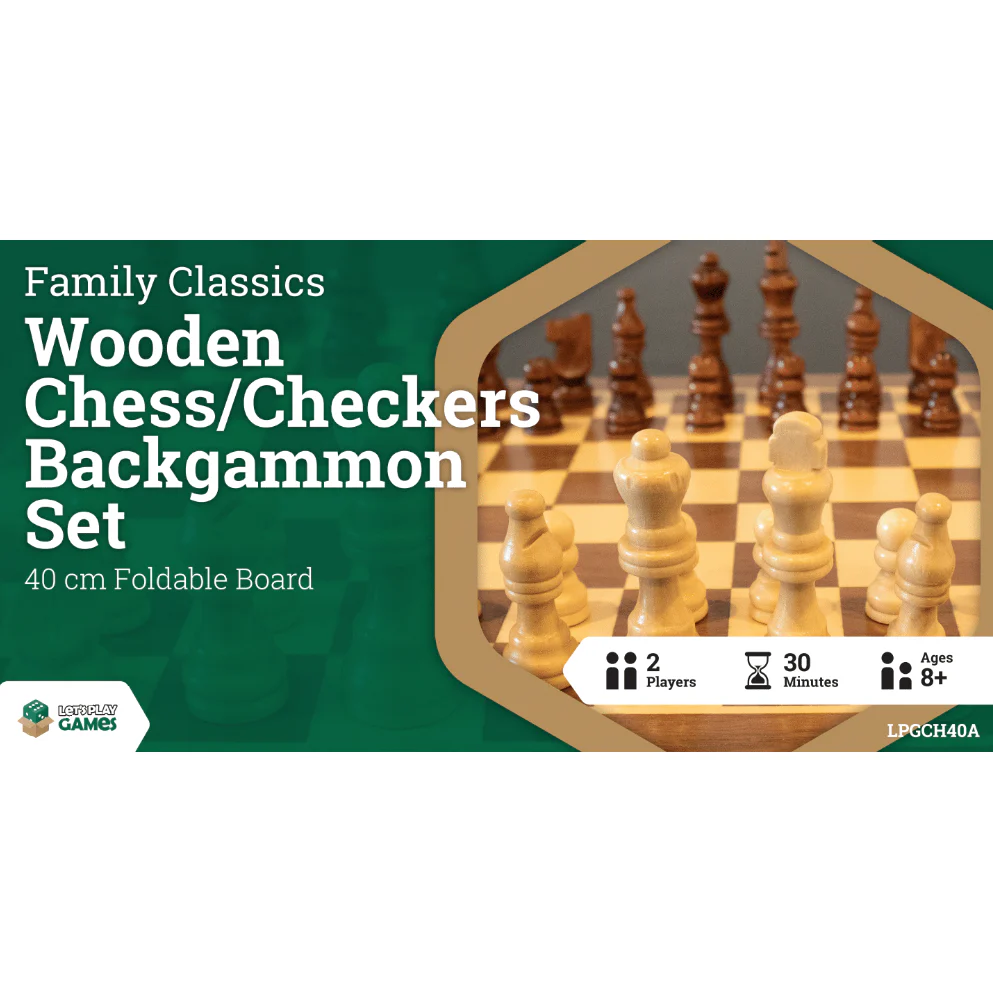 LPG  Wooden Folding Chess / Checkers / Backgammon 40cm