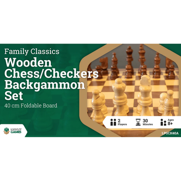 LPG  Wooden Folding Chess / Checkers / Backgammon 40cm
