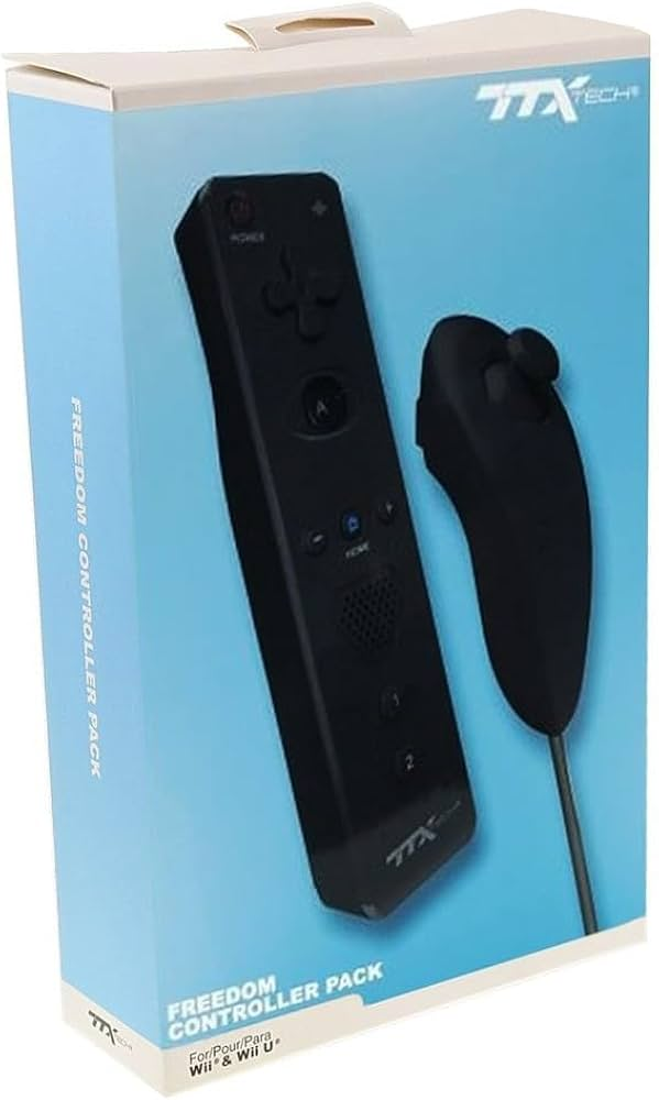 Wii/WiiU TTX Tech Wireless Nunchuk & Freedom Remote with Action Plus Bundle - Black