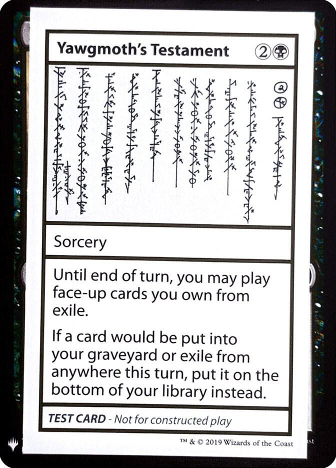Yawgmoth's Testament (2021 Edition) [Mystery Booster Playtest Cards]