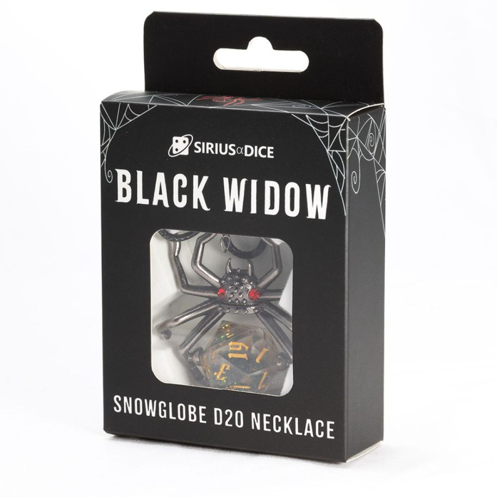 Sirius Dice: Black Widow D20 Necklace