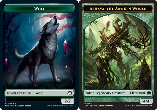 Wolf // Ashaya, the Awoken World Double-Sided Token [Secret Lair: From Cute to Brute Tokens]