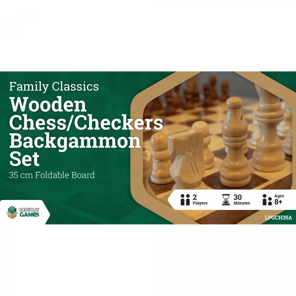 LPG Classics Wooden Folding  Chess/Checkers/Backgammon Set