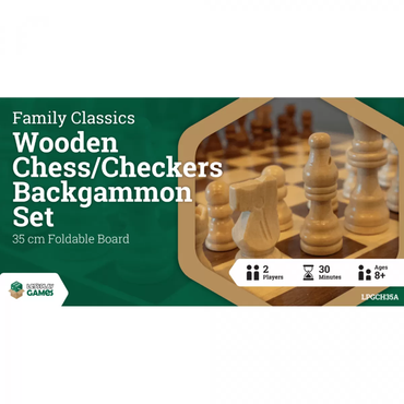 LPG Classics Wooden Folding  Chess/Checkers/Backgammon Set