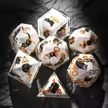 7pcs Cat Dice: White