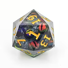 Large D20 DND Eyeball Dice - Clear