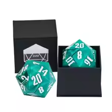 Giant Crystal D20: Green White Silk