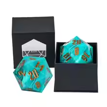 Giant Crystal D20: Green Bronze