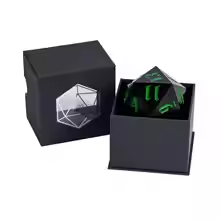 Giant Crystal D20: Solid Black/Green